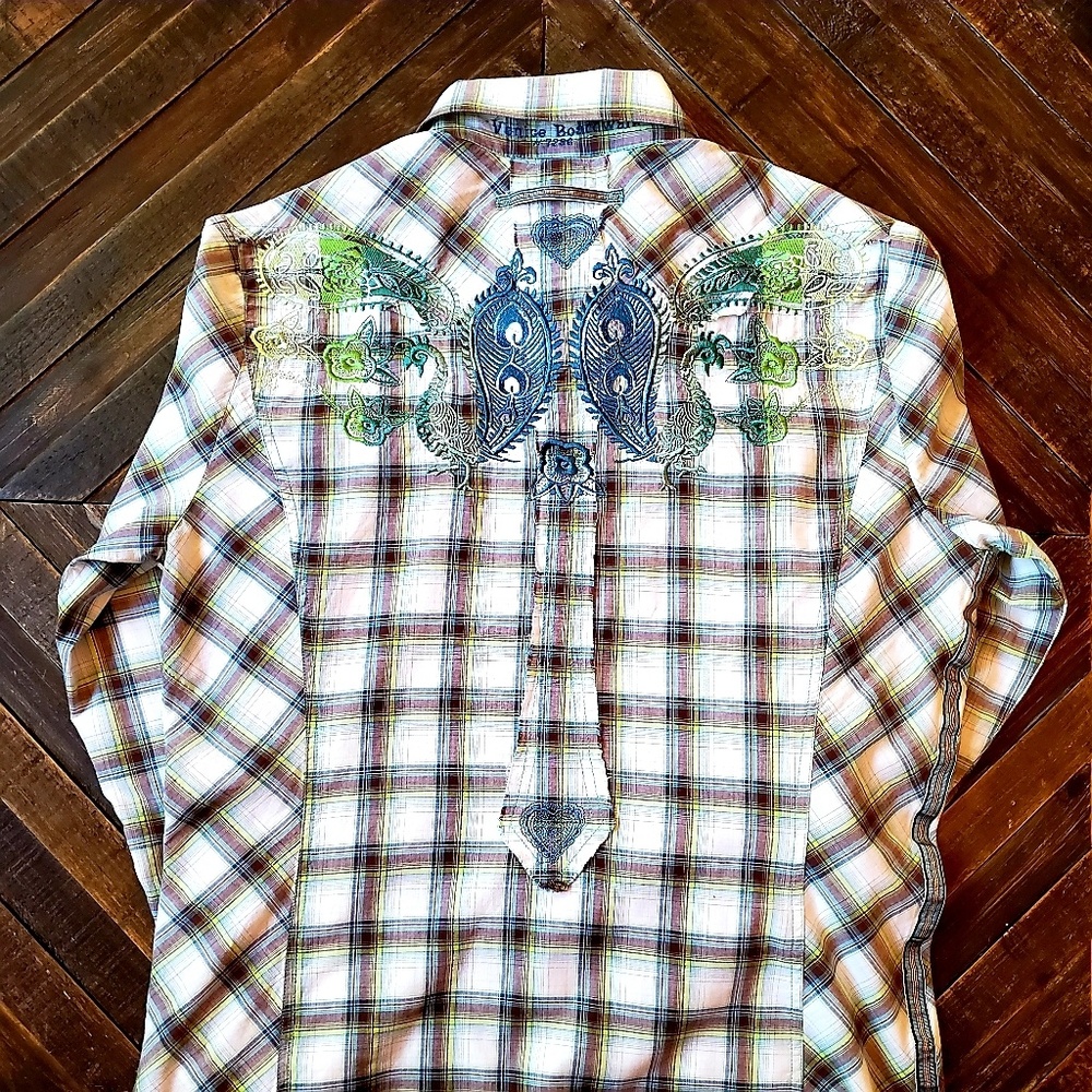 Johnny Was Venice Boardwalk Plaid Button Down